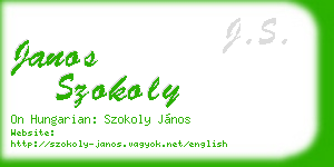 janos szokoly business card